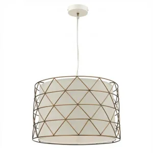 Vanessa Metal and Linen Shade Pendant Light, Small by Mercator, a Pendant Lighting for sale on Style Sourcebook