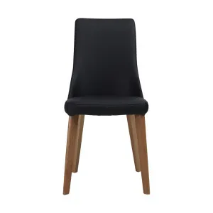 Panama Dining Chair in Leather Black / Clear by OzDesignFurniture, a Dining Chairs for sale on Style Sourcebook