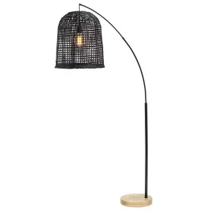 Weave Floor Lamp 100x175cm in Black Rattan by OzDesignFurniture, a Floor Lamps for sale on Style Sourcebook