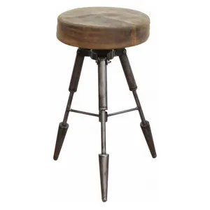 Bolton Industrial Iron Adjustable Tripod Counter / Bar Stool by Philbee Interiors, a Bar Stools for sale on Style Sourcebook