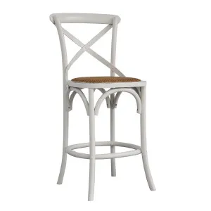 Cristo Stool in Weathered White / Rattan by OzDesignFurniture, a Bar Stools for sale on Style Sourcebook