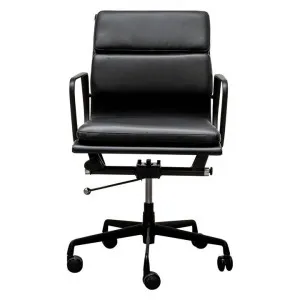 Replica Eames PU Leather Soft Pad Office Chair, Mid Back, Black by Conception Living, a Chairs for sale on Style Sourcebook