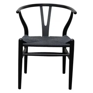 Replica Hans Wegner Wishbone Dining Chair, Cord Seat, Set of 2, Black by Conception Living, a Dining Chairs for sale on Style Sourcebook