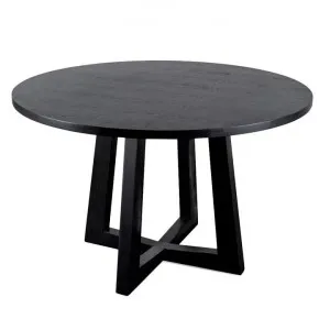 Zed Wooden Round Dining Table, 120cm, Black by Conception Living, a Dining Tables for sale on Style Sourcebook