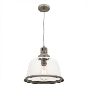 Soho Metal & Glass Pendant Light, Large, Pewter by Mercator, a Pendant Lighting for sale on Style Sourcebook
