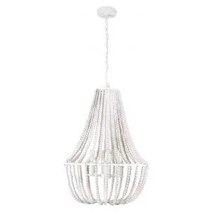 Willow Wooden Bead Pendant Light, Large, White by Mercator, a Pendant Lighting for sale on Style Sourcebook