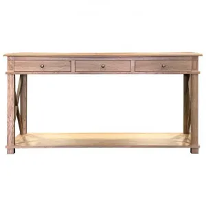 Phyllis Oak Timber 3 Drawer Console Table, 150cm, Natural Oak by Manoir Chene, a Console Table for sale on Style Sourcebook