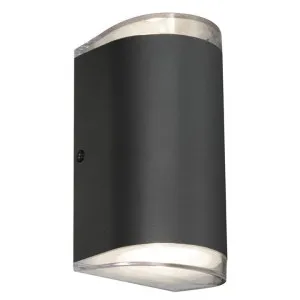 Sherlock IP54 Indoor / Outdoor Up / Down LED Wall Light, Semi Round, Black by Mercator, a Outdoor Lighting for sale on Style Sourcebook