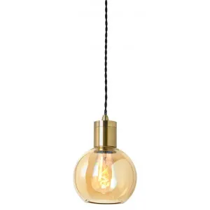 Parlour Sphere Pendant Light, Amber / Antique Brass by Lighting Republic, a Pendant Lighting for sale on Style Sourcebook