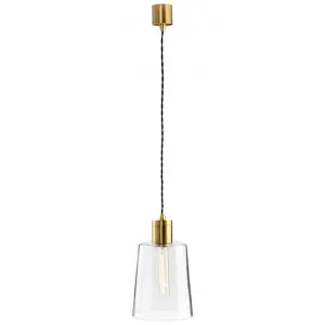 Parlour Round Glass Pendant Light, Clear / Antique Brass by Lighting Republic, a Pendant Lighting for sale on Style Sourcebook