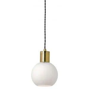 Parlour Sphere Pendant Light, White / Antique Brass by Lighting Republic, a Pendant Lighting for sale on Style Sourcebook