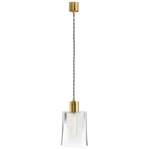 Parlour Square/Round Glass Pendant Light, Clear / Antique Brass by Lighting Republic, a Pendant Lighting for sale on Style Sourcebook