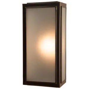 Lille IP44 Brass & Glass Indoor / Outdoor Wall Lantern, Medium, Antique Bronze / Frosted by Lighting Republic, a Outdoor Lighting for sale on Style Sourcebook