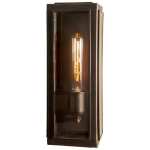 Lille IP44 Brass & Glass Indoor / Outdoor Wall Lantern, Small, Antique Bronze / Clear by Lighting Republic, a Outdoor Lighting for sale on Style Sourcebook