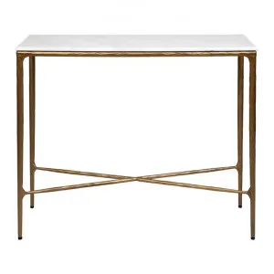 Heston Marble & Iron Console Table, 90cm, Brass by Cozy Lighting & Living, a Console Table for sale on Style Sourcebook