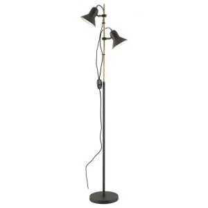 Corelli Metal Floor Lamp, Black / Antique Brass by Telbix, a Floor Lamps for sale on Style Sourcebook