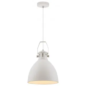 Fabrica Metal Industrial Pendant Light, Large, White by Telbix, a Pendant Lighting for sale on Style Sourcebook
