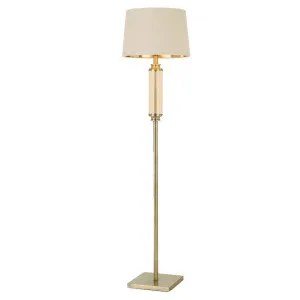 Dorcel Metal & Glass Base Floor Lamp, Antique Brass by Telbix, a Floor Lamps for sale on Style Sourcebook