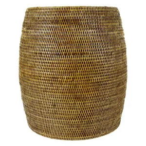 Pindaya Rattan Drum Side Table / Pot, Natural by Searles, a Plant Holders for sale on Style Sourcebook