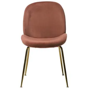 Aizel Velvet Fabric Dining Chair, Blush / Gold by Viterbo Modern Furniture, a Dining Chairs for sale on Style Sourcebook