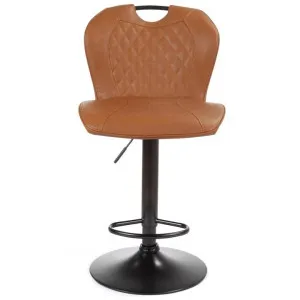 Bishop Fabric & Metal Gas Lift Counter / Bar Stool, Vintage Cognac by Viterbo Modern Furniture, a Bar Stools for sale on Style Sourcebook