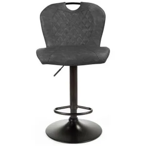 Bishop Fabric & Metal Gas Lift Counter / Bar Stool, Black by Viterbo Modern Furniture, a Bar Stools for sale on Style Sourcebook