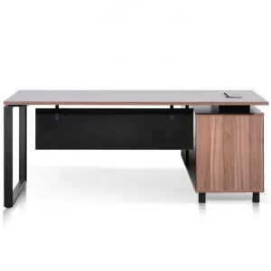 Lacasa Executive Office Desk, Left Return, 180cm, Walnut / Black by Conception Living, a Desks for sale on Style Sourcebook