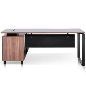 Lacasa Executive Office Desk, Right Return, 180cm, Walnut / Black by Conception Living, a Desks for sale on Style Sourcebook