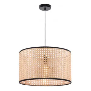 Tia Woven Rattan Pendant Light, Large, Natural / Black by Mercator, a Pendant Lighting for sale on Style Sourcebook