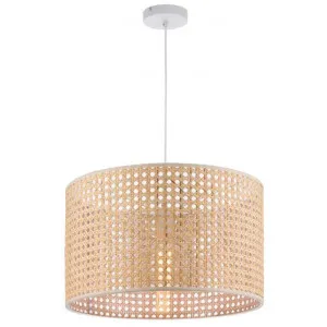 Tia Woven Rattan Pendant Light, Large, Natural / White by Mercator, a Pendant Lighting for sale on Style Sourcebook