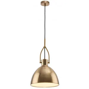 Terrence Metal Industrial Pendant Light, Brass by Mercator, a Pendant Lighting for sale on Style Sourcebook