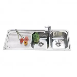 Double Bowl Sink L/H Drainer by Häfele, a Kitchen Sinks for sale on Style Sourcebook