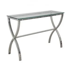 Issac Glass & Stainless Steel Console Table, 120cm by Ingram Designer, a Console Table for sale on Style Sourcebook