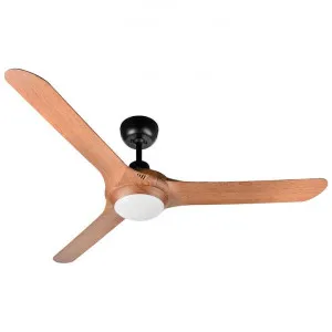 Ventair Spyda Commercial Grade Indoor / Outdoor 3 Blade Ceiling Fan with CCT LED Light, 140cm/56", Teak by Ventair, a Ceiling Fans for sale on Style Sourcebook