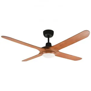 Ventair Spyda Commercial Grade Indoor / Outdoor 4 Blade Ceiling Fan with CCT LED Light, 140cm/56", Teak by Ventair, a Ceiling Fans for sale on Style Sourcebook