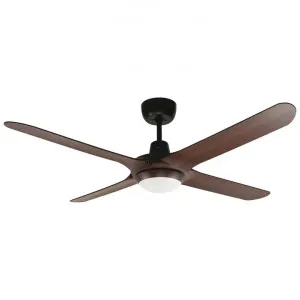 Ventair Spyda Commercial Grade Indoor / Outdoor 4 Blade Ceiling Fan with CCT LED Light, 140cm/56", Walnut by Ventair, a Ceiling Fans for sale on Style Sourcebook