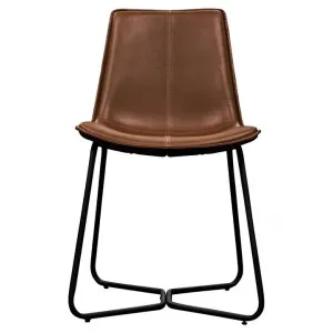 Damuzzo Faux Leather Dining Chair, Brown by Franklin Higgins, a Dining Chairs for sale on Style Sourcebook