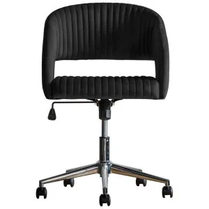 Alatri Fabric Swivel Office Chair, Black Velvet by Franklin Higgins, a Chairs for sale on Style Sourcebook