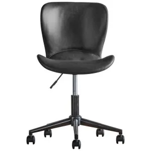 Arasi Leather Swivel Office Chair, Charcoal by Franklin Higgins, a Chairs for sale on Style Sourcebook