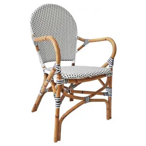 Parisian Rattan Bistro Dining Armchair, Grey / White by Room and Co., a Dining Chairs for sale on Style Sourcebook