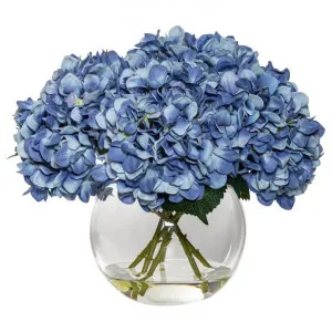 Artificial Hydrangea in Phoebe Sphere Vase, Blue Flower by Rogue, a Plants for sale on Style Sourcebook