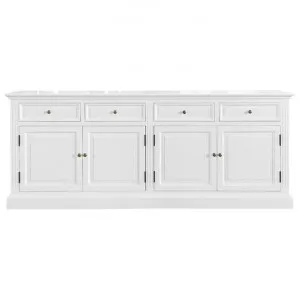 Hayden Birch Timber 4 Door 4 Drawer Sideboard, 200cm, Matte White by Manoir Chene, a Sideboards, Buffets & Trolleys for sale on Style Sourcebook