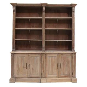 Brioude Solid Mahogany Timber Bookself / Hutch Cabinet, Weathered Oak by Millesime, a Bookshelves for sale on Style Sourcebook