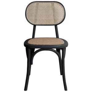 Kotara Beech Timber & Rattan Dining Chair, Black by Viterbo Modern Furniture, a Dining Chairs for sale on Style Sourcebook