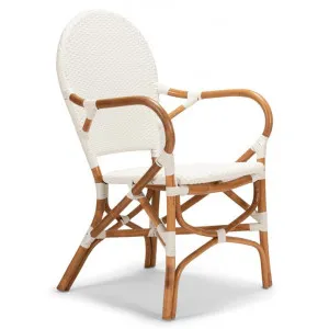 Parisian Rattan Bistro Dining Armchair, White by Room and Co., a Dining Chairs for sale on Style Sourcebook