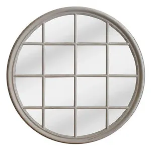 Hamptons Cottage Wooden Frame Lattice Round Wall Mirror, 100cm, Natural by Florabelle, a Mirrors for sale on Style Sourcebook