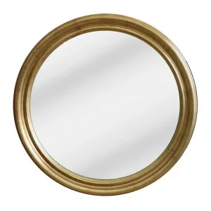 Lourdes Wooden Frame Round Wall Mirror, 61cm, Gold by Florabelle, a Mirrors for sale on Style Sourcebook