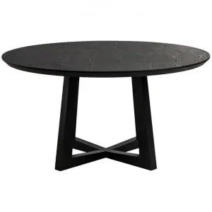 Sloan Commercial Grade Timber Round Dining Table, 150cm, Black by casabona, a Dining Tables for sale on Style Sourcebook