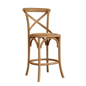 Cristo Bar Chair in Natural Oak Stain / Rattan by OzDesignFurniture, a Bar Stools for sale on Style Sourcebook