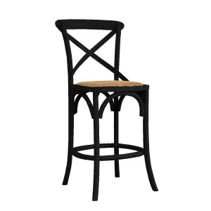Cristo Bar Chair in Weathered Black / Rattan by OzDesignFurniture, a Bar Stools for sale on Style Sourcebook